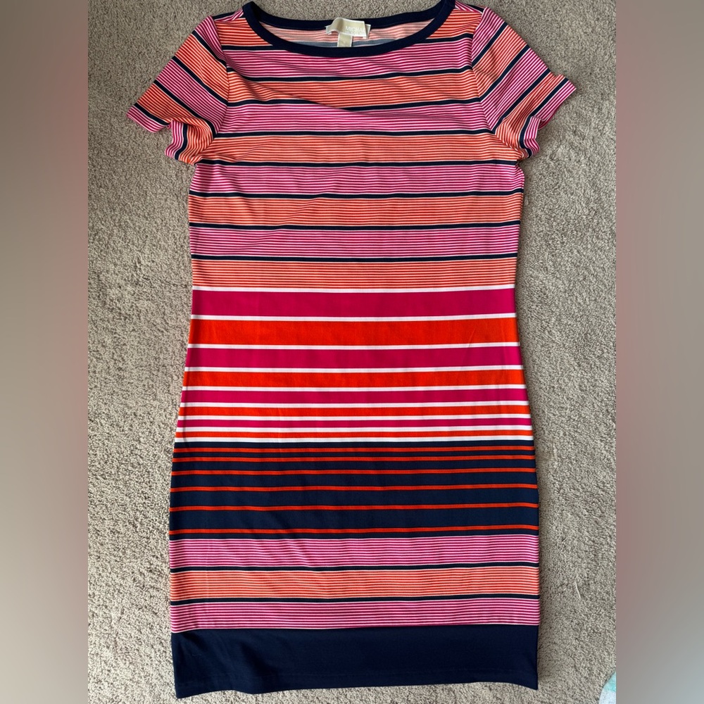 Michael Kors Striped Pink and Red Dress